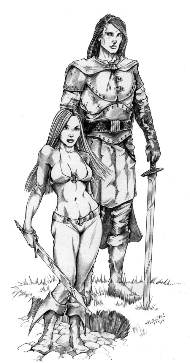 Halfling and Companion  - A Female Cidal